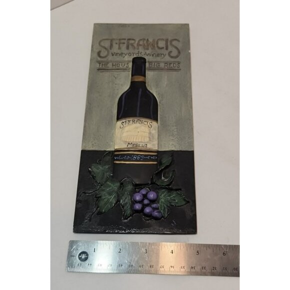 Ceramic 3D Wine Bottle Wall Decor St Martins & St Francis Yellow Black Purple - Picture 10 of 14